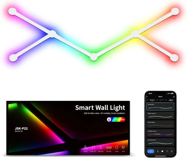 Dynamic LED Smart 16M+ Colors RGB Wall Strip Light.