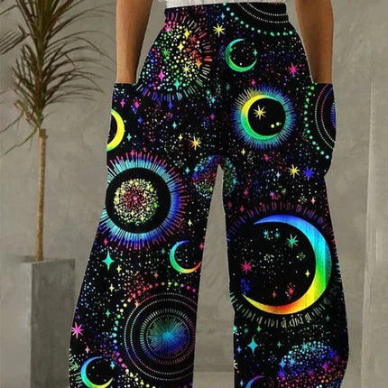 Women Galaxy Sky 3D Wide Leg Pants