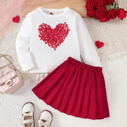 Baby Girl Heart Valentine Skirt Set - Mad Fly Essentials