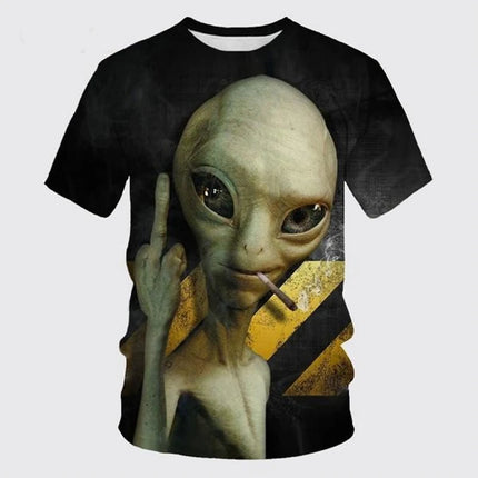 Men Funny Alien 3D Short Tees