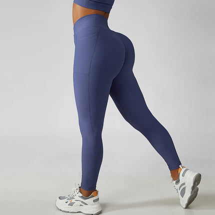 Women Elastic Leggings Crop Top Fitness Bra Sets