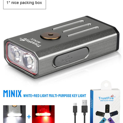 MiniX LED USB Rechargeable Flashlight Keychain