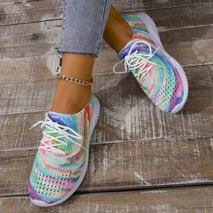 Women Rainbow 2024 Lightweight Knitted Sneakers