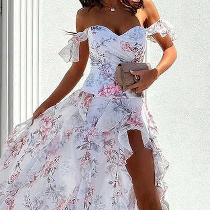 Women Floral Off Shoulder Party Dress