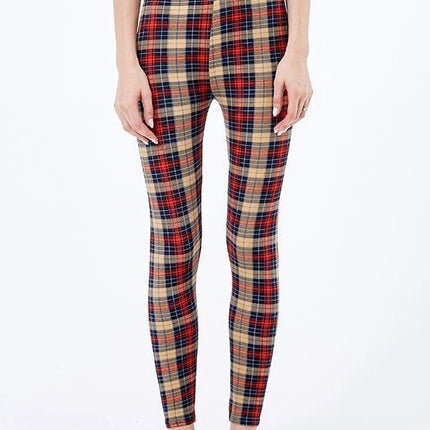 Women High Waist Vintage Houndstooth Leggings