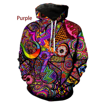 Men 3D Psychedelic Graffiti Hoodies