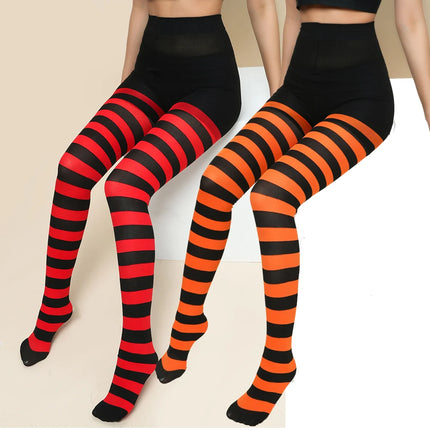 Women Gothic Striped Yoga Fitness Leggings