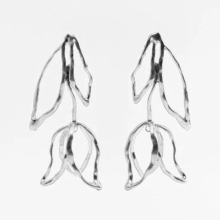 Women Oversized Hollow Tulip Dangle Earrings