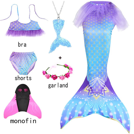 Girl Mermaid Tail Beach Dresses