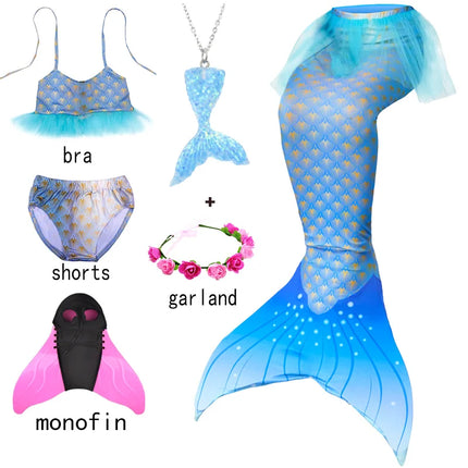 Girl Mermaid Tail Beach Dresses