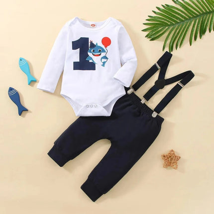 Baby Boy Birthday 1 Short Suspender Outfit Sets