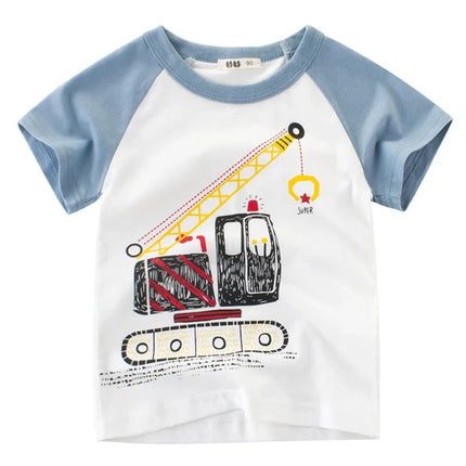 Baby Boys Car Dinosaur 2-12Y Summer Tees