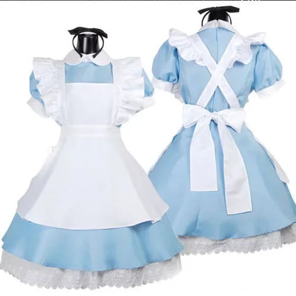 Women French Fancy Blue Maid Costume Set