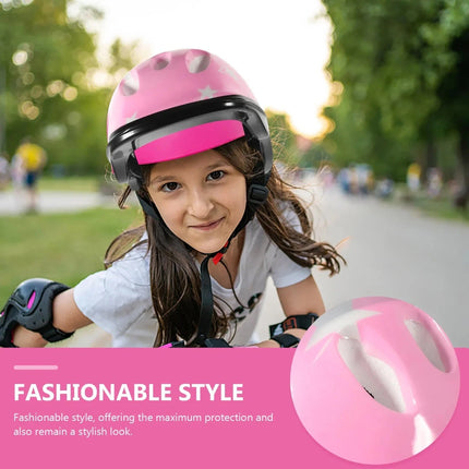 Girls Pink Protective Safety Cycling Helmet Kit