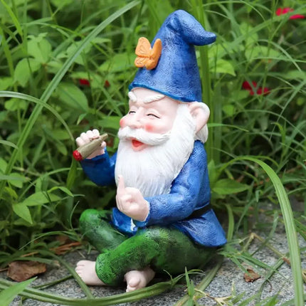 Gnome Smoking Finger Home Garden Figurine