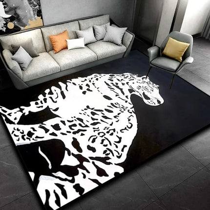 Nordic Leopard Cat Animal Living Area Rugs