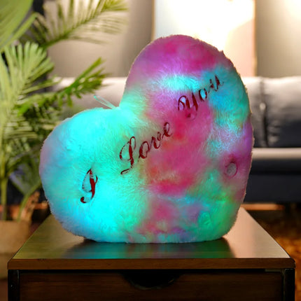 LED Multicolor Plush Heart Pillows Gift