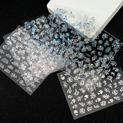 6pcs 3D Luminous Butterfly Nail Stickers