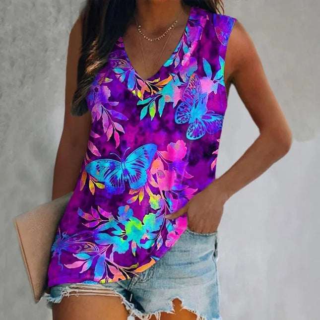 Women Fashion Butterfly 3D Tank Tops