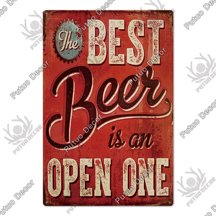 Save Water Drink Beer Vintage Sign Decor