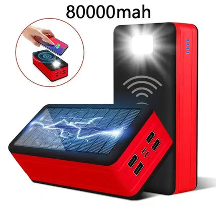 Solar Powered 200k mAh Wireless Battery Charger Powerbank