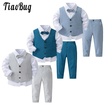 Boy Gentleman Bow Tie 4pc Tuxedo Sets