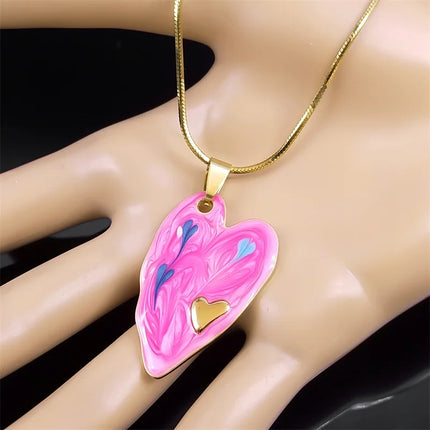 Stainless Pink Heart Pendant Necklace – Mad Fly Essentials