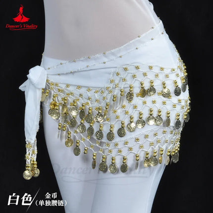 Women Chiffon Gold Belly Dance Costume Scarf