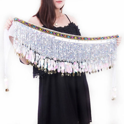 Women Gold Tassel Belly Dance Costume Skirt Wraps