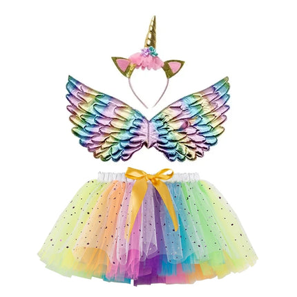 Girl Birthday Party Unicorn Horn Fairy Costume Sets