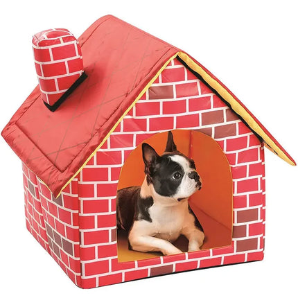 Foldable Small Plaid Dog House