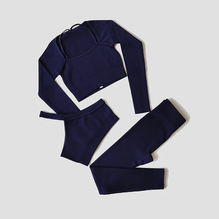 Women Long Crop Top Tracksuit Sets.