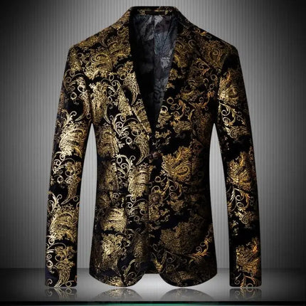 Men Business Casual Floral Party Blazer