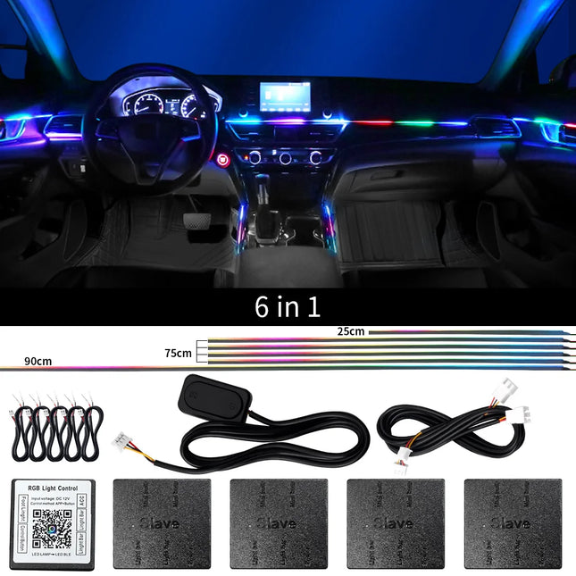 Auto LED RGB Ambient Rainbow Light Kits.