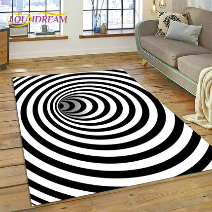 3D Vortex Visual Illusion Living Room Rug