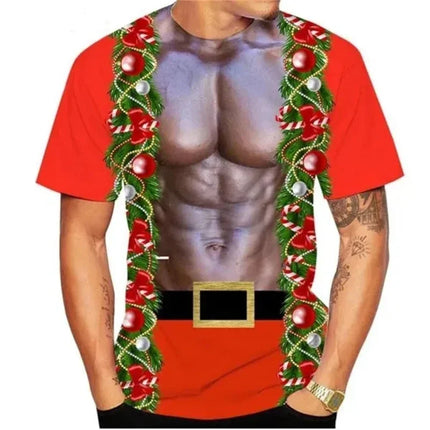 Men Funny 3D Christmas Muscle Shirts - Mad Fly Essentials