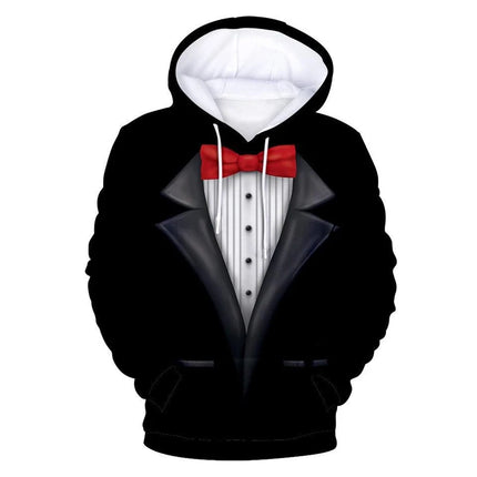 Boys Realistic Tie  Suit 3D Hoodies