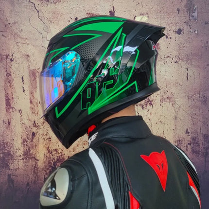 Motorcycle Full-Face Blue Black Capacete Helmet