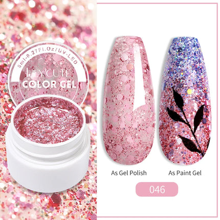 LILYCUTE 7ML Sequin Gel Blue Silver Nail Polish