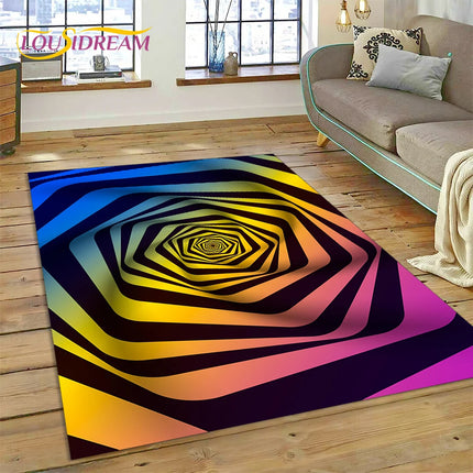 3D Vortex Visual Illusion Living Room Rug