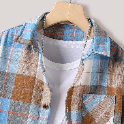 Boy Plaid Long Fall Shirt Jackets