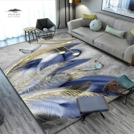 Dark Purple 3D Butterfly Living Area Modern Rug