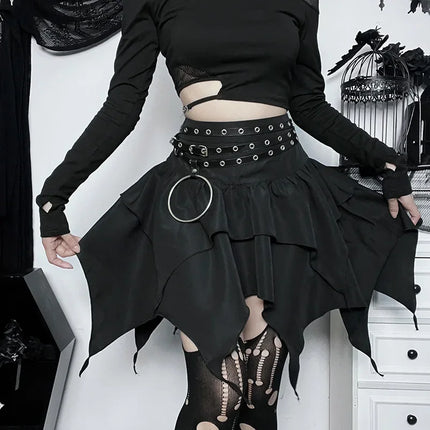 Women Gothic Punk Irregular Mini Skirts