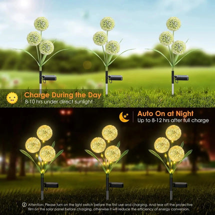 Solar LED Outdoor 42LED Dandelion Garden Flower