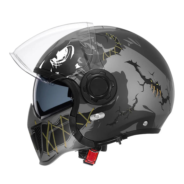 Black Feather Full Face DOT ECE APPROVED Motorcycle Helmet