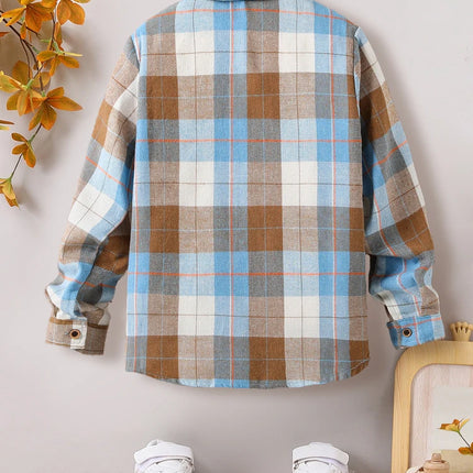 Boy Plaid Long Fall Shirt Jackets