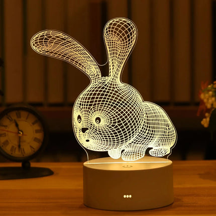 3D Acrylic Cat Animal LED Night Light