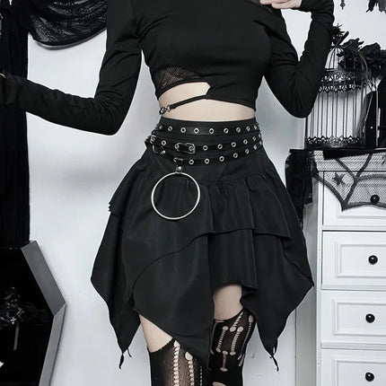 Women Gothic Punk Irregular Mini Skirts