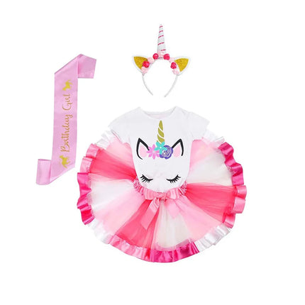 Baby Girl Rainbow Unicorn Tutu Dress Sets