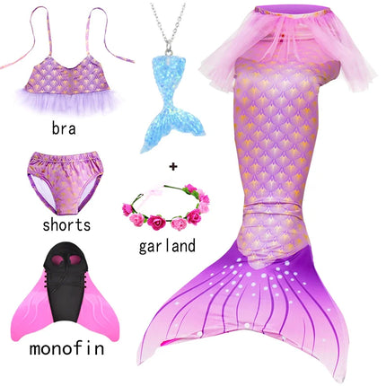 Girl Mermaid Tail Beach Dresses